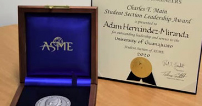 Alumno UG recibe premio de liderazgo estudiantil de la Sociedad Americana de Ingenieros Mec&aacute;nicos