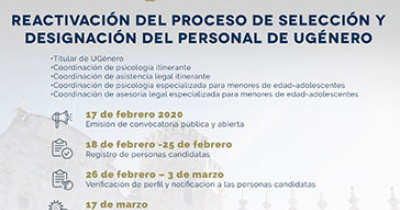 Reactivan proceso de designaci&oacute;n del personal de UG&eacute;nero