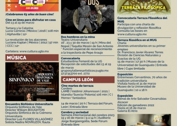 S&eacute; parte de las diversas expresiones art&iacute;sticas y acad&eacute;micas UG