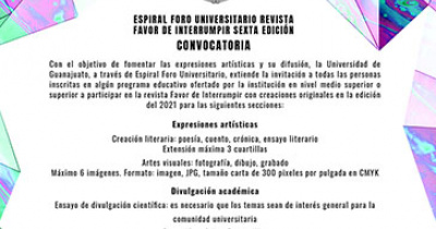 UG invita a su comunidad a participar en la sexta edici&oacute;n de la revista “Favor de interrumpir” 