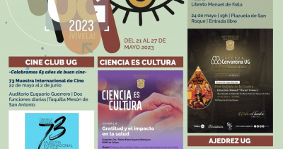 Charlas cient&iacute;ficas, cine, teatro y m&aacute;s en agenda cultural UG 