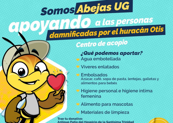 Comunidad UG se une a recaudaci&oacute;n de v&iacute;veres para v&iacute;ctimas del hurac&aacute;n Otis